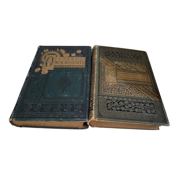 Set 2 Thomas Crowell The Poetical Works of Owen Meredith Alfred Tennyson HC - Picture 1 of 9